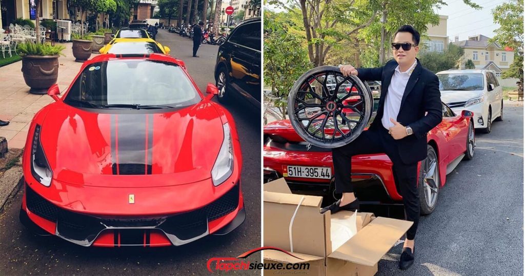 Đại gia Hoàng Kim Khánh thay 'dàn chân' carbon cho hàng hiếm Ferrari 488 Pista Spider