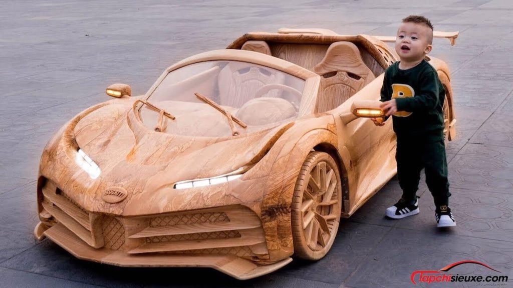 Ông bố trẻ Việt tự làm Bugatti Centodieci giá 215 tỷ đồng bằng gỗ, chạy điện