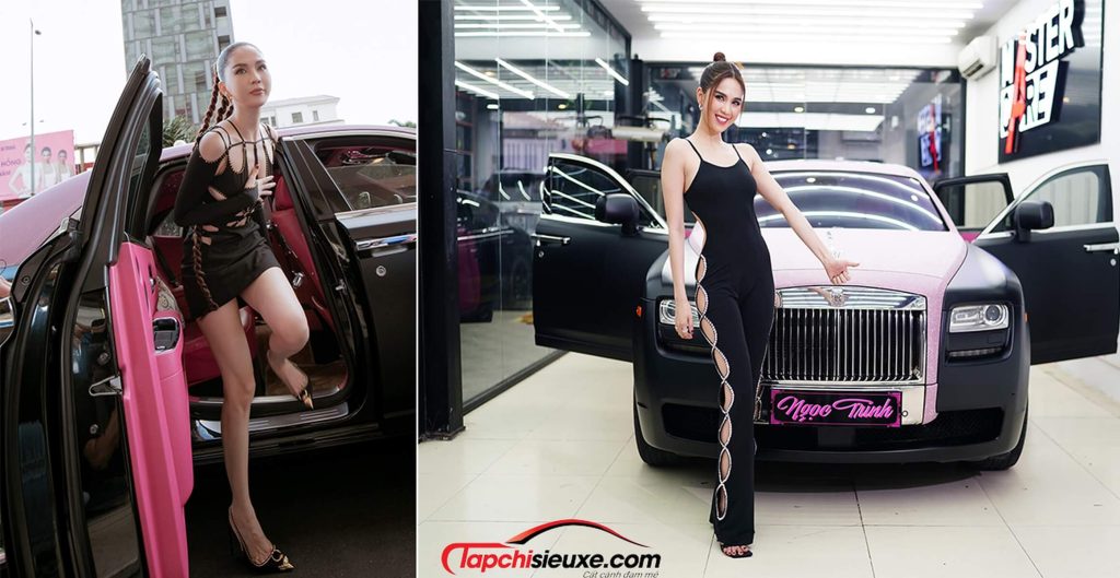 Bất chấp drama, Ngọc Trinh 'mặc hở táo bạo, lái Rolls-Royce Ghost "BLACKPINK" đi dự sự kiện