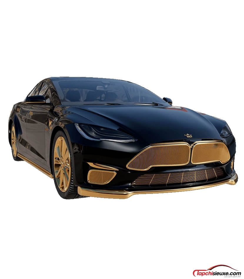 Can canh chiec Tesla Model S dat gia nhat the gioi duoc ma vang 24K 2