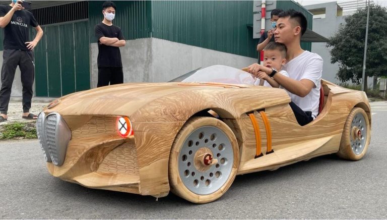 Sau Bugatti Centodieci, ông bố trẻ Bắc Ninh gây tiếng vang với BMW 328 Hommage bằng gỗ