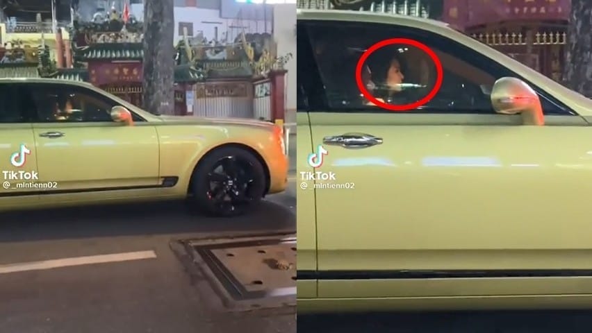 Nữ đại gia Nguyễn Phương Hằng trong lần cầm lái xe Bentley Mulsanne EWB trên đường