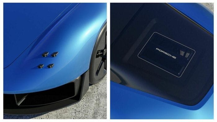  Bốn chấm đèn LED ở đầu xe là điểm khác biệt đáng chú ý nhất nếu đặt cạnh cụm đèn pha hình bầu dục đặc trưng trên những mẫu Porsche 911 hiện nay. Kéo dài suốt cabin xe là phần kính hình bầu dục được thiết kế để đảm bảo tối ưu tính khí động học. Bên dưới vòm kính là một trụ ẩn dạng vòm tương tự chi tiết bắt gặp trên mẫu 911 Targa. 