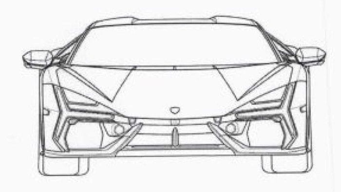  Theo bản thiết kế này, phần đầu của siêu xe thay thế Aventador chịu ảnh hưởng mạnh từ đàn anh Lamborghini Sían FKP 37 với cụm đèn pha Ypsilon đặc trưng. 