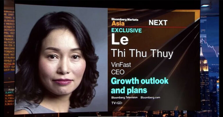 "Nữ tướng" Lê Thị Thu Thủy trở lời Bloomberg TV: VinFast sẽ đạt được mục tiêu bán 40.000 – 50.000 xe trong năm nay