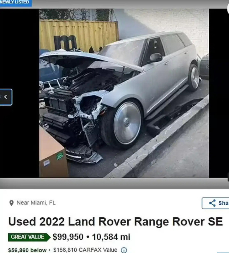 Một chiếc Range Rover cũ hỏng với giá như mới chỉ vì từng thuộc về Kim Kim Kardashian - Ảnh chụp màn hình